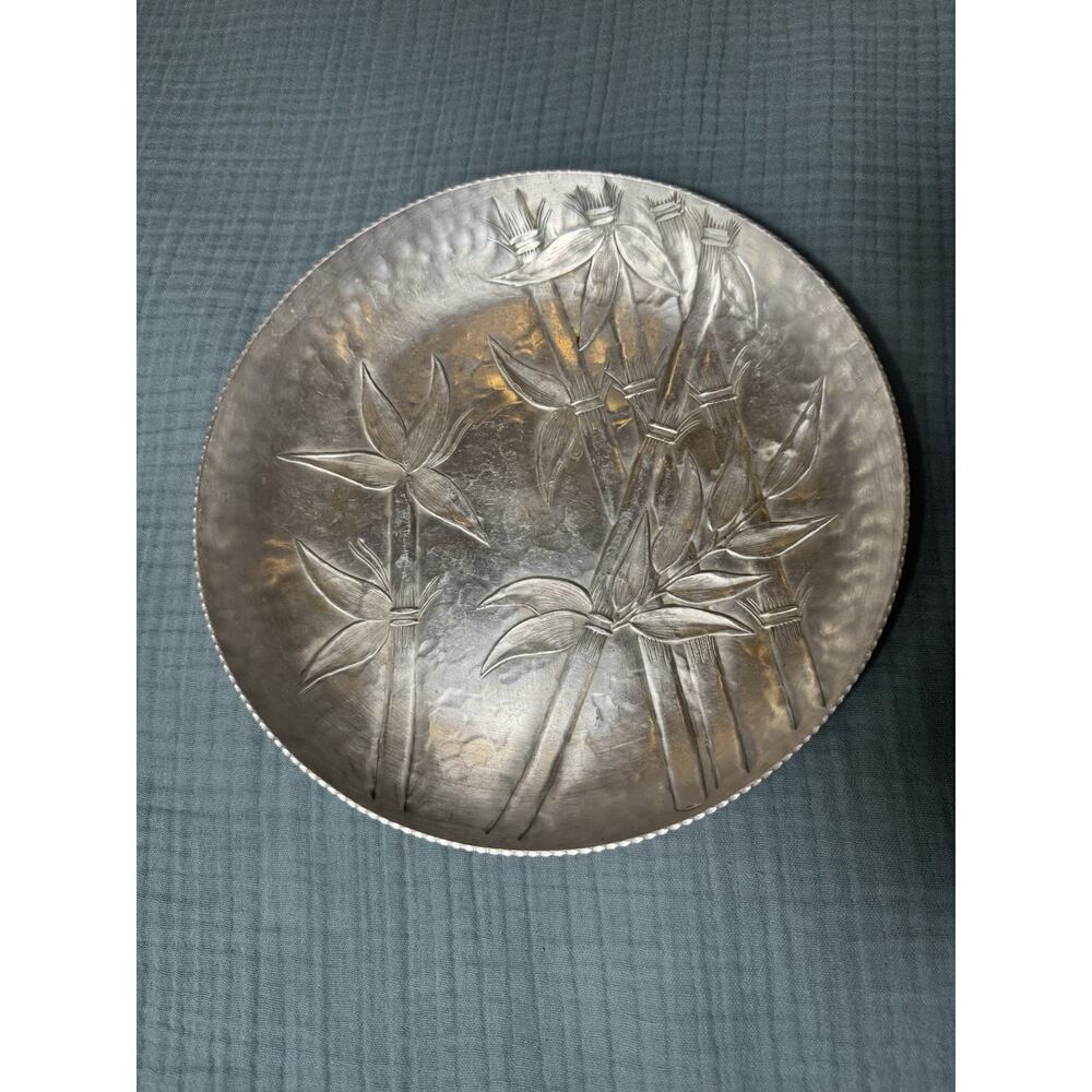 Vintage Everlast hammered aluminum Bali Bamboo Bowl,‎ 1950s